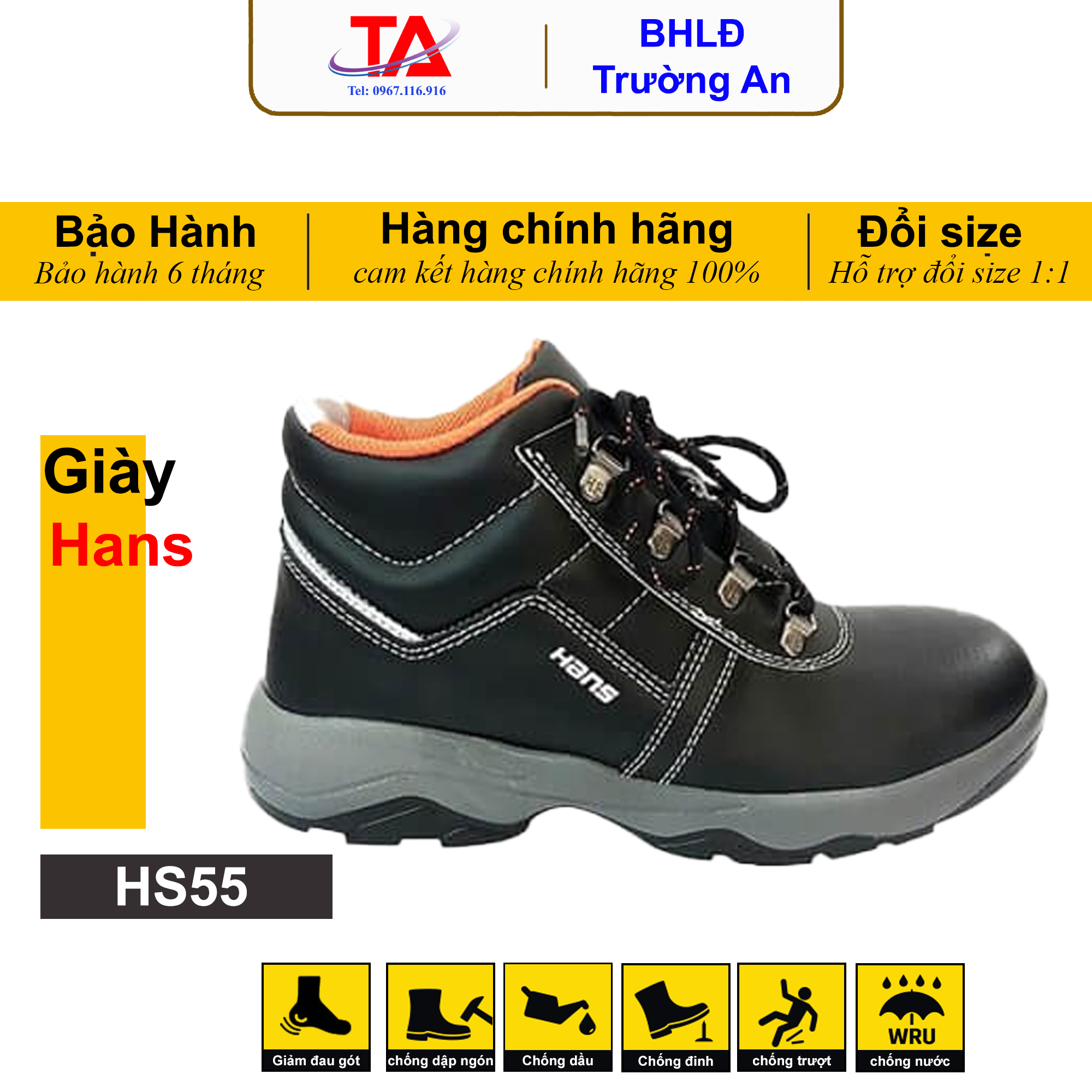 Giày bảo hộ cổ cao Hans HS55