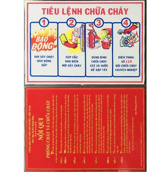 Bảng nội quy, tiêu lệnh PCCC